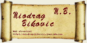 Miodrag Biković vizit kartica